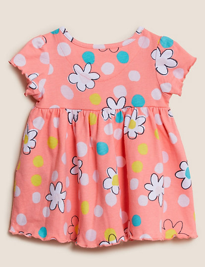 Pure Cotton Daisy Print Dress (0-3 Yrs)