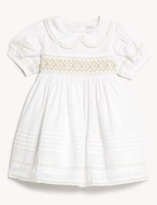 Vestido para bautizo 100% algodón (7&nbsp;lbs-1&nbsp;año) - US