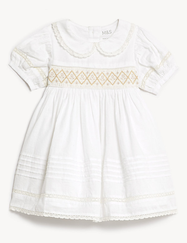 Pure Cotton Christening Dress (7lbs-1 Yrs) - FI