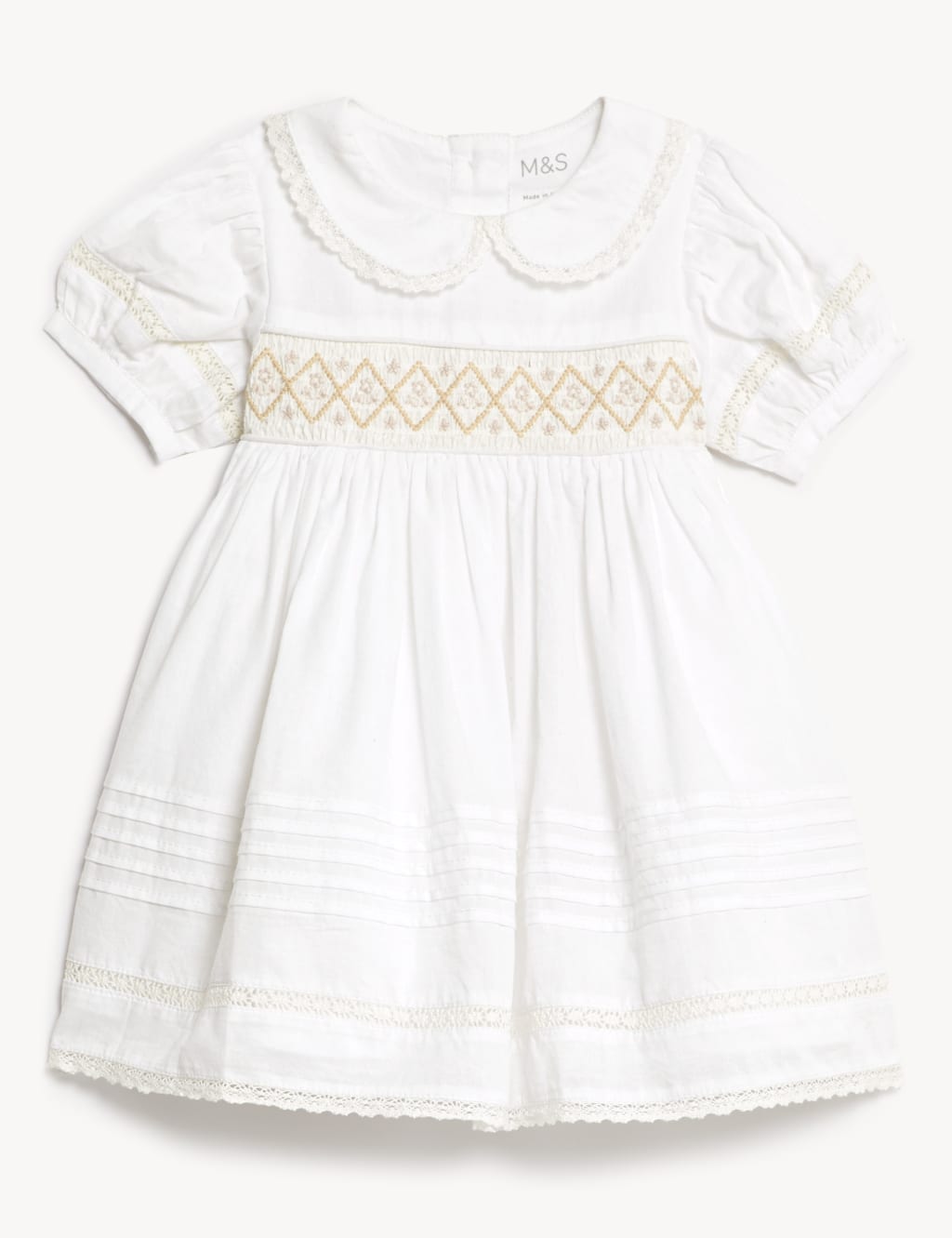 Pure Cotton Christening Dress (0-1 Yrs)