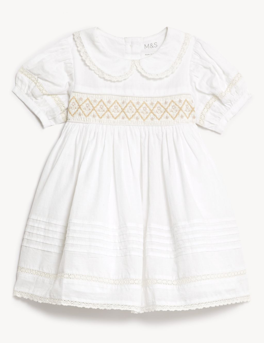 Pure Cotton Christening Dress (0-1 Yrs)
