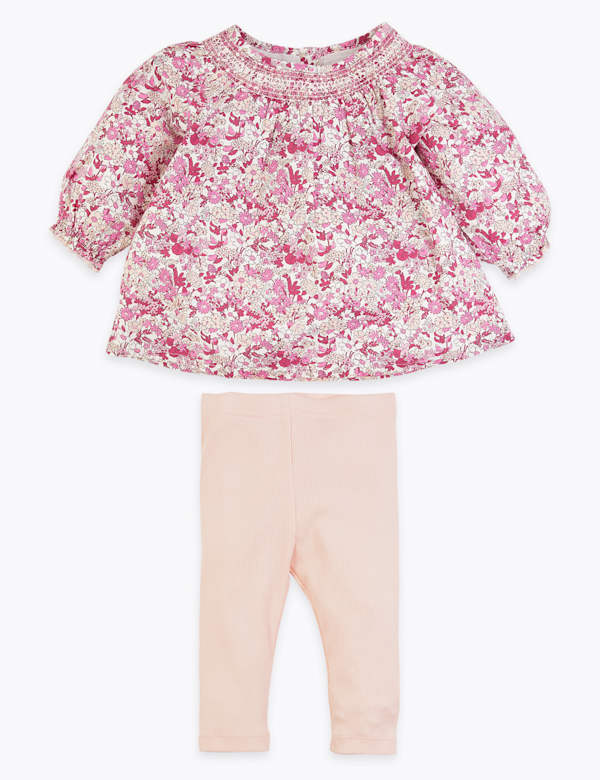 2 Piece Cotton Floral Woven Outfit (0 -36 Mths)