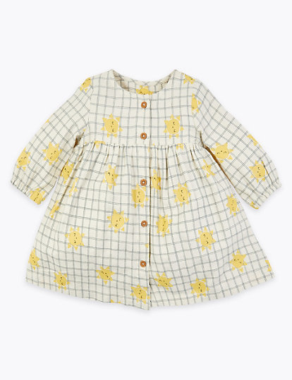 Cotton Sunshine Print Woven Dress (0-36 Mths)