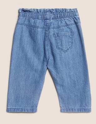 

Girls M&S Collection Denim Be Kind Slogan Jeans (0-3 Yrs) - Blue, Blue