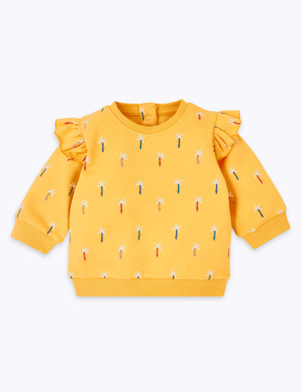 Cotton Palm Tree Sweatshirt (0-3 Yrs)
