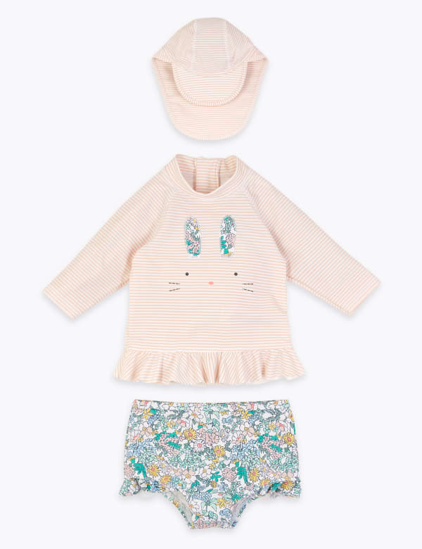 3 Piece Bunny Swim Set (0-3 Yrs)