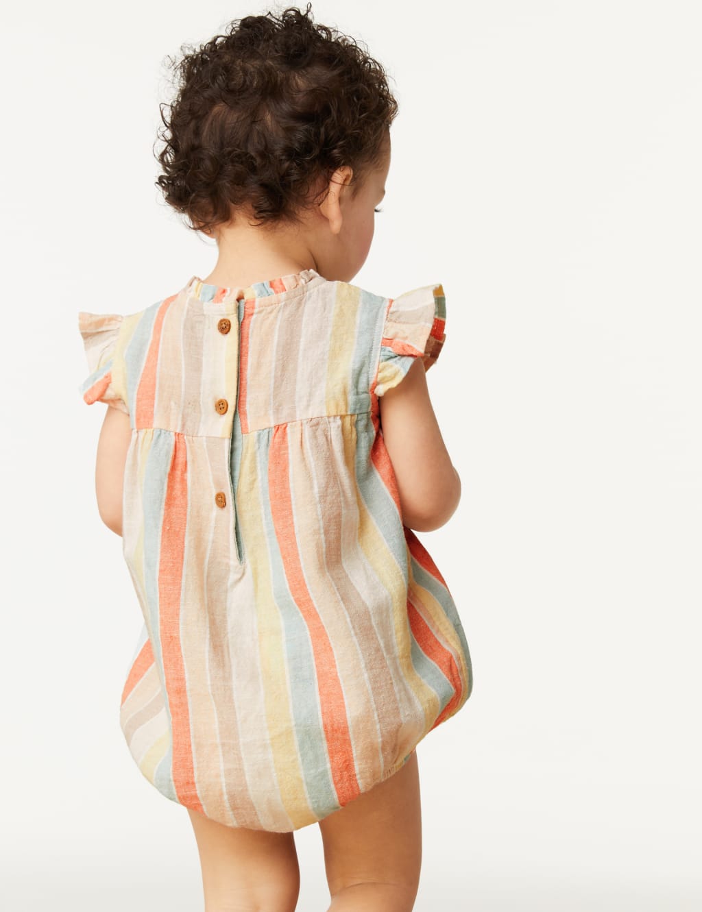 Cotton Rich Striped Romper (0-3 Yrs) image 5