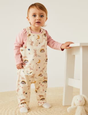 

Girls M&S Collection 2pc Cotton Rich Bunny Print Dungaree Outfit (0-3 Yrs) - Cream Mix, Cream Mix