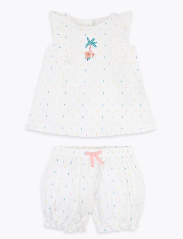2 Piece Cotton Rich Spotted Outfit (0-3 Yrs)
