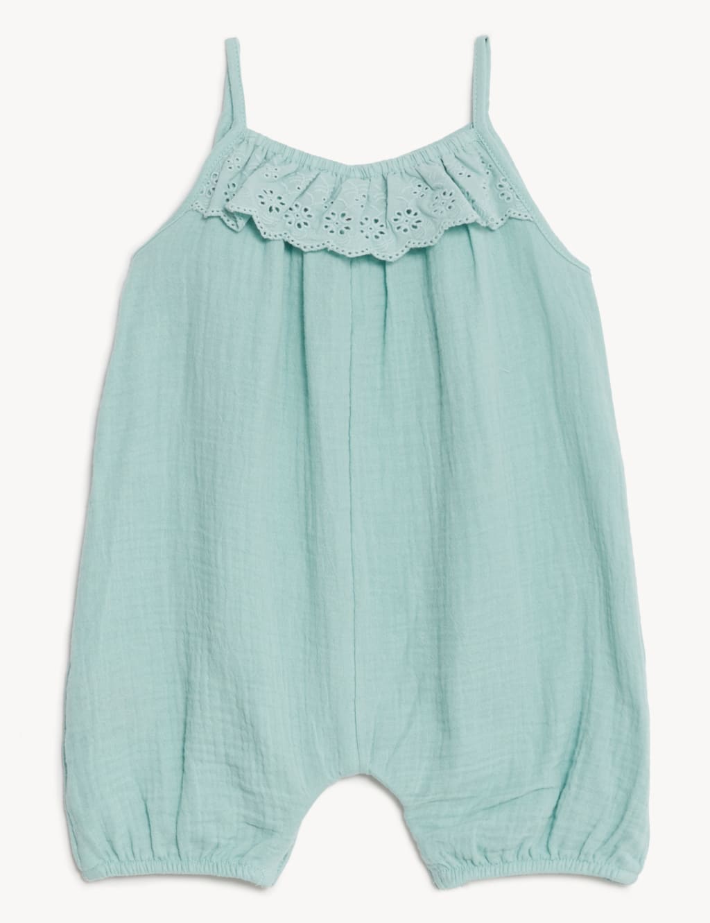 Pure Cotton Broderie Romper (0-3 Yrs) image 2