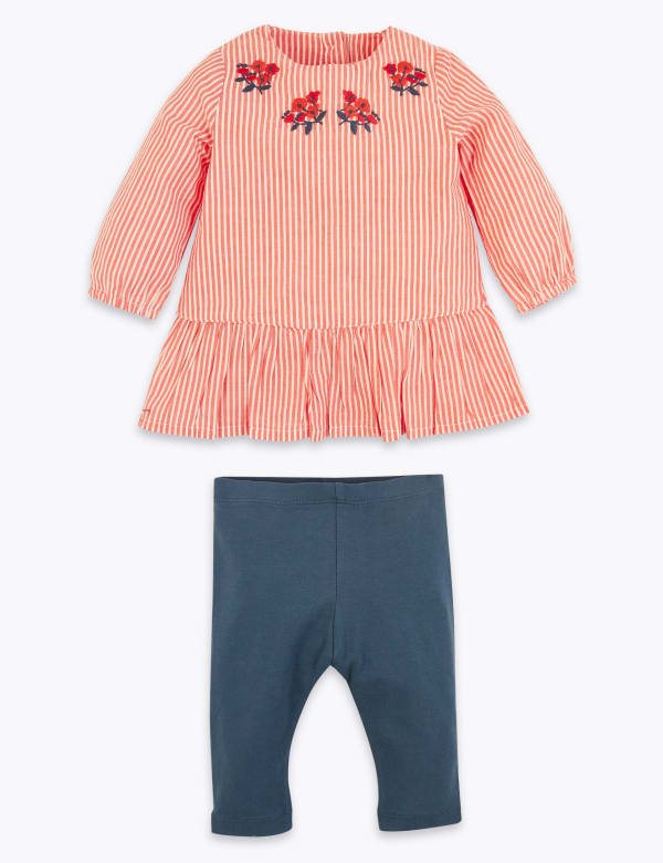 2 Piece Cotton Floral Outfit (0-3 Yrs)