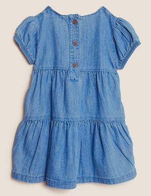 Girls Pure Cotton Winnie the Pooh™ Dress (0-3 Yrs) - Denim