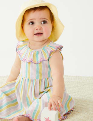 

M&S Collection Vestido de rayas (0-3 años) - Multi, Multi