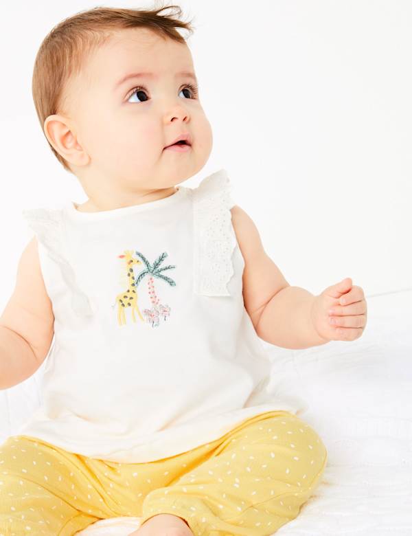 2 Piece Cotton Giraffe Outfit (0-3 Yrs)