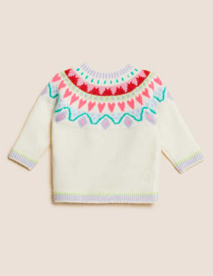 

M&S Collection Jersey de punto Fair Isle (0-3 años) - Light Cream, Light Cream
