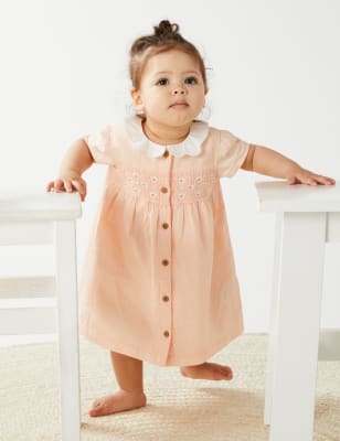 

Girls M&S Collection Pure Cotton Floral Dress (0-3 Yrs) - Pink, Pink