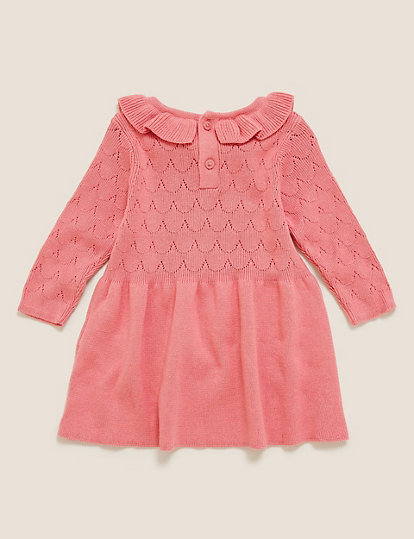 2pc Cotton Knitted Dress Outfit (0-3 Yrs)