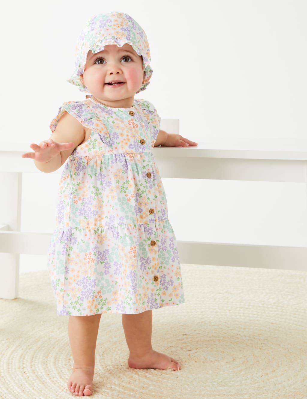 2pc Pure Cotton Floral Outfit (0-3 Yrs) image 6
