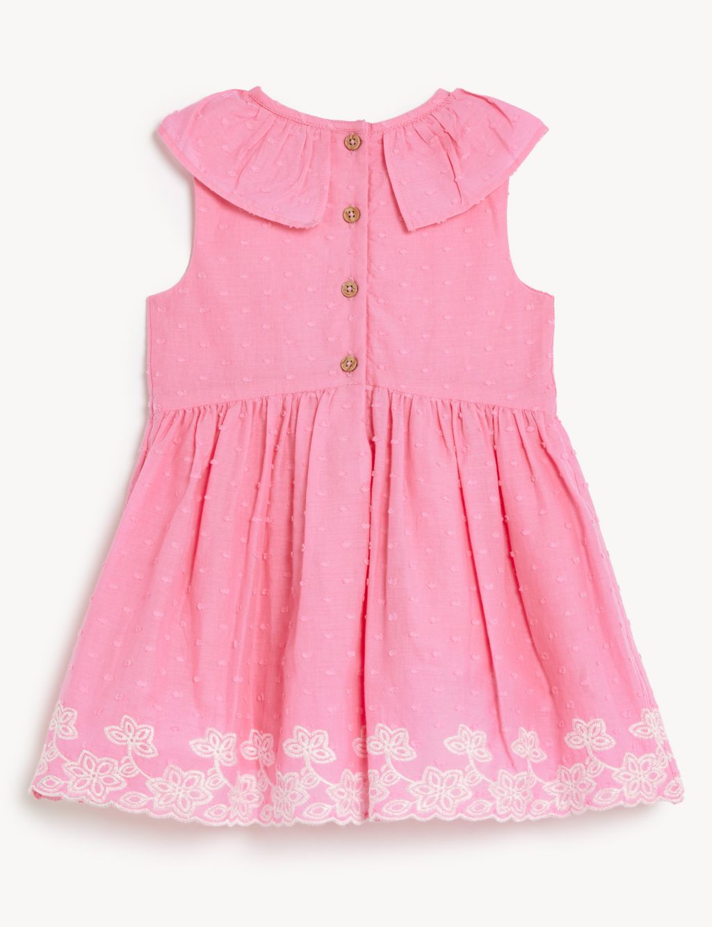 Pure Cotton Embroidered Dress (0-3 Yrs) image 2