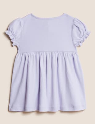 Girls M&S Collection Pure Cotton Duck Dress (0-3 Yrs) - Lilac