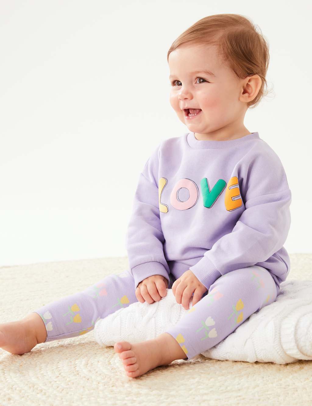 Cotton Rich Love Slogan Sweater (0-3 Yrs) image 4