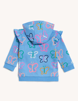 

Girls M&S Collection Cotton Rich Butterfly Hoodie 0-3 Yrs) - Blue Mix, Blue Mix