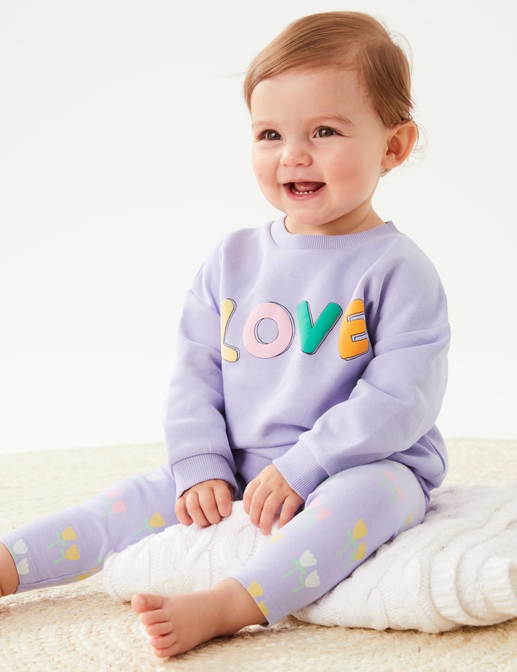 Cotton Rich Tulip Print Leggings (0-3 Yrs) image 1