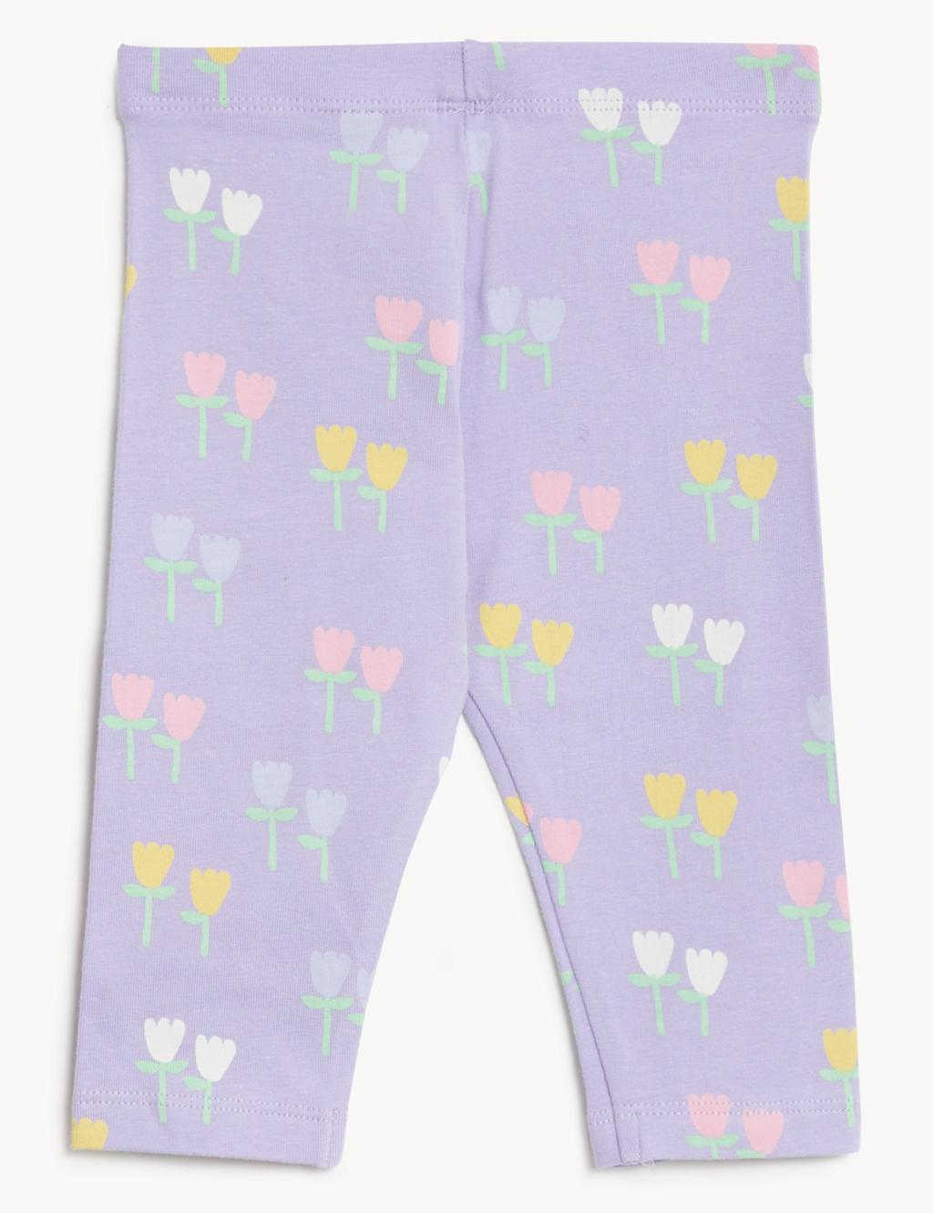Cotton Rich Tulip Print Leggings (0-3 Yrs) image 2