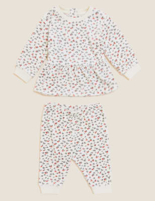 

M&S Collection 2-teiliges Outfit mit Leopardenmuster (0-3 Jahre) - Rose Pink, Rose Pink
