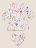2pc Pure Cotton Tropical Dress and Knickers