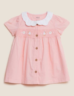 

Girls Pure Cotton Duck Dress (0-3 Yrs) - Pink Mix, Pink Mix