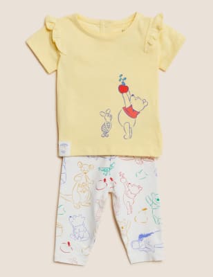 

M&S Collection Conjunto de 2 piezas 100% algodón de Winnie the Pooh™ (0-3 años) - Yellow, Yellow