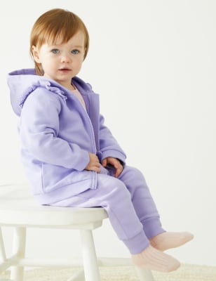

M&S Collection Hoodie mit hohem Baumwollanteil und Reißverschluss (0-3 J.) - Lilac, Lilac
