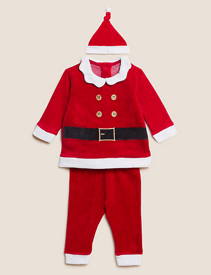 3pc Cotton Rich Santa Outfit