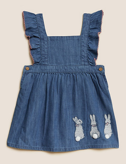 3pc Cotton Rich Peter Rabbit™ Pinny Outfit
