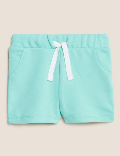 Cotton Rich Plain Shorts (0-3 Yrs)