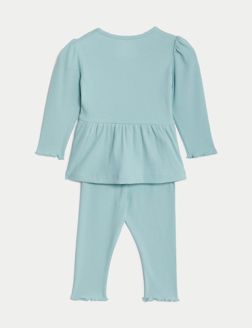 2pc Cotton Rich Ribbed Top & Bottom Outfit (0-3 Yrs) image 2