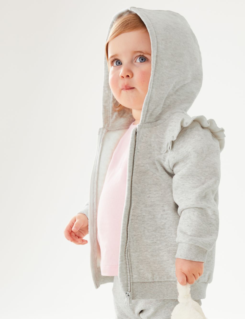 Cotton Rich Frill Hoodie (0-3 Yrs) image 1
