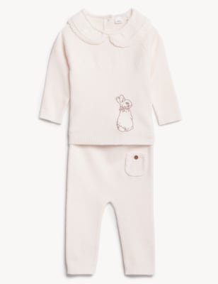 

Girls M&S Collection 2pc Peter Rabbit™ Knitted Outfit (0-3 Yrs) - Cream Mix, Cream Mix