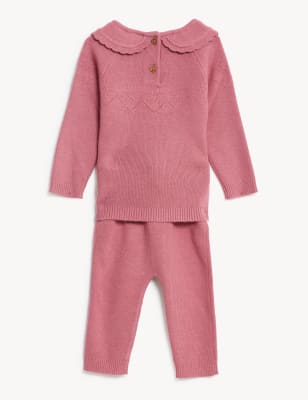 

M&S Collection Conjunto de 2 piezas de punto de Perico, el conejo (0-3 años) - Dusted Pink, Dusted Pink