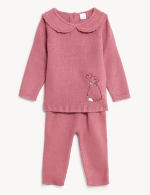 

Girls M&S Collection 2pc Peter Rabbit™ Knitted Outfit (0-3 Yrs) - Dusted Pink, Dusted Pink