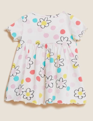 

M&S Collection Geblümtes Kleid aus reiner Baumwolle (0-3 Jahre) - Cream Mix, Cream Mix