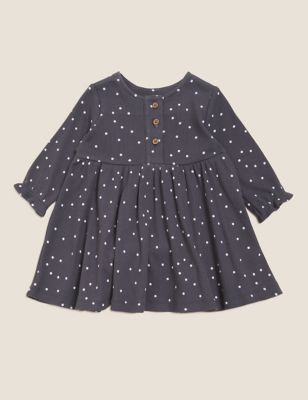 M&S Girls 2pc Cotton Rich Spot Outfit (0-3 Yrs)
