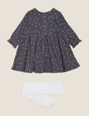 

M&S Collection Conjunto de 2 piezas de algodón de topos (0-3 años) - Dark Grey, Dark Grey