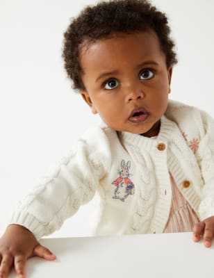 

Girls M&S Collection Pure Cotton Peter Rabbit™ Cardigan (0-3 Yrs) - Cream Mix, Cream Mix