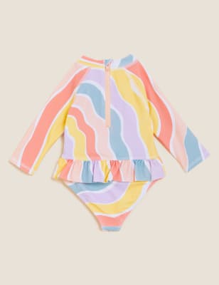 

M&S Collection Langarm-Badeanzug mit Regenbogen und Volant (0-3 Jahre) - Rainbow, Rainbow