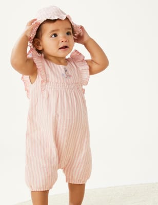 

Girls M&S Collection Pure Cotton Peter Rabbit™ Striped Romper (0-3 Yrs) - Red Mix, Red Mix