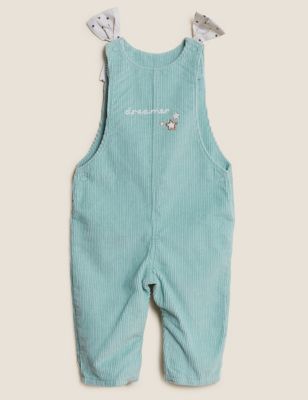 

Girls M&S Collection Pure Cotton Cord Dreamer Slogan Dungarees (0-3 Yrs) - Mint Mix, Mint Mix