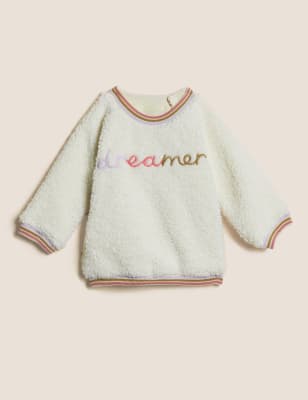 

Girls M&S Collection Knitted Dreamer Slogan Jumper (0-3 Yrs) - Cream, Cream