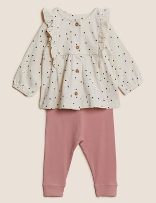 

Girls M&S Collection 2pc Pure Cotton Frill Outfit (0-3 Yrs) - Cream Mix, Cream Mix